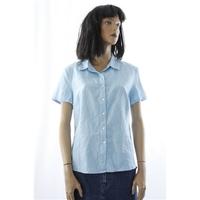 Anne Carson Large Light Blue Linen Blouse