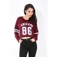 Anna Chicago 86 Long Sleeve Crop Top