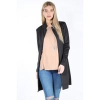 anna long sleeves open front long duster coat