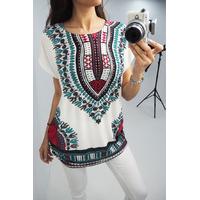 Anisha slinky printed loose fit tee