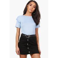 Anna Frill Shoulder Oversized Tee - bluebell