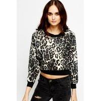 Animal Print Contrasted Sweatshirt