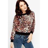 animal print contrasted sweatshirt