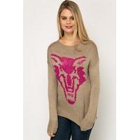 Animal Motif Lurex Blend Pullover