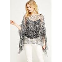 Animal Print Metallic Poncho