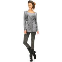 angels never die top sassia womens long sleeve t shirt in grey