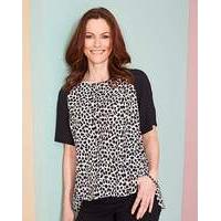 Animal Print Raglan Sleeve Shell Top