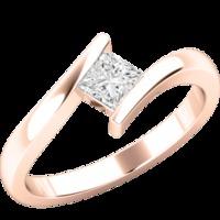 an elegant princess cut solitaire diamond ring in 18ct rose gold