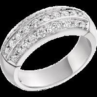 An elegant Round Brilliant Cut dress diamond ring in 18ct white gold