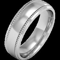An elegant mill-grained mens ring in 9ct white gold