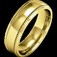 An elegant mill-grained mens ring in 9ct yellow gold