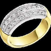 An elegant Round Brilliant Cut dress diamond ring in 18ct yellow & white gold