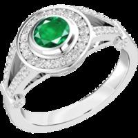 An elegant emerald & diamond cocktail ring in 18ct white gold