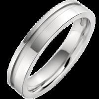 An eye catching ladies mixed finish wedding ring in 9ct white gold