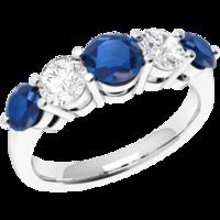 An elegant Round Brilliant Cut sapphire & diamond eternity ring in 18ct white gold