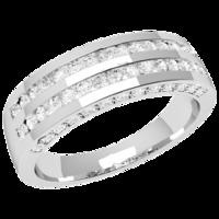 an elegant round brilliant cut diamond eternity ring in platinum