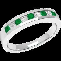 an elegant round brilliant cut emerald diamond eternity ring in 18ct w ...