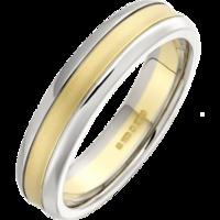 An elegant ladies mixed finish wedding ring in 18ct yellow & white gold