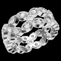 An eye catching Round Brilliant Cut diamond set ladies wedding ring in 18ct white gold