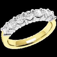 An elegant Round Brilliant Cut diamond eternity ring in 18ct yellow & white gold