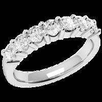 an elegant round brilliant cut diamond eternity ring in platinum