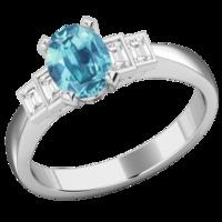 an exquisite aqua diamond ring in 18ct white gold