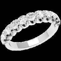 an elegant round brilliant cut diamond eternity ring in palladium