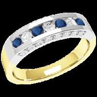 an elegant round brilliant cut sapphire diamond eternity ring in 18ct  ...