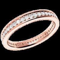 An elegant Round Brilliant Cut diamond set wedding ring in 18ct rose gold