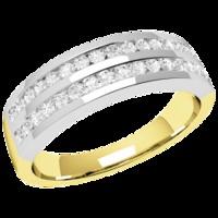 An elegant Round Brilliant Cut diamond eternity ring in 18ct yellow & white gold