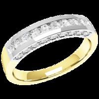 an elegant round brilliant cut diamond eternity ring in 18ct yellow wh ...