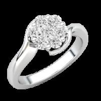 An elegant Round Brilliant Cut cluster diamond ring in 18ct white gold