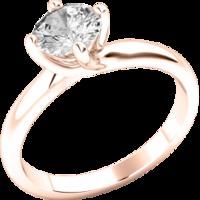 An elegant Round Brilliant Cut solitaire diamond ring in 18ct rose gold