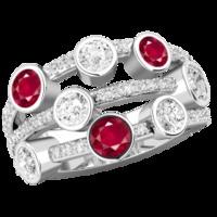 An exquisite Ruby and Diamond dress ring in 18ct white gold