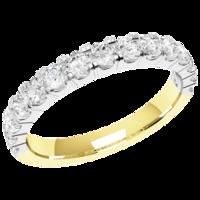 An elegant diamond set ladies wedding ring in 18ct yellow & white gold