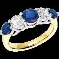 an elegant round brilliant cut sapphire diamond eternity ring in 18ct  ...