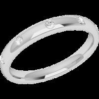 An elegant diamond set courted ladies wedding ring in 9ct white gold