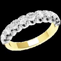 an elegant round brilliant cut diamond eternity ring in 18ct yellow wh ...