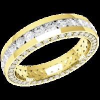 An elegant Round Brilliant Cut diamond set ladies eternity/wedding ring in 18ct yellow gold