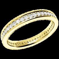 an elegant round brilliant cut diamond set wedding ring in 18ct yellow ...