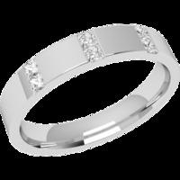 An eye catching diamond set ladies wedding ring in 18ct white gold