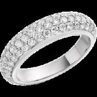 An elegant Round Brilliant Cut diamond dress/eternity style ring in platinum