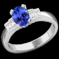 An exquisite Tanzanite & diamond ring in 18ct white gold