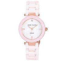 Anne Klein Mineral Genuine Diamond Blush Pink Ceramic Ladies Watch- AKN1018RGLP