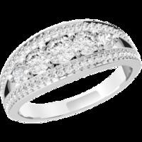 An eye catching Round Brilliant Cut dress diamond ring in 18ct white gold