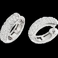 An elegant pair of Round Brilliant Cut diamond hoop earrings in 18ct white gold