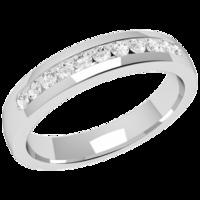 An elegant Round brilliant Cut diamond set ladies wedding ring in platinum