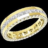 An elegant Princess Cut diamond set ladies eternity/wedding ring in 18ct yellow gold
