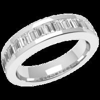 An elegant Baguette Cut diamond set wedding ring in platinum