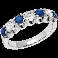 An elegant Round Brilliant Cut sapphire & diamond eternity ring in 18ct white gold